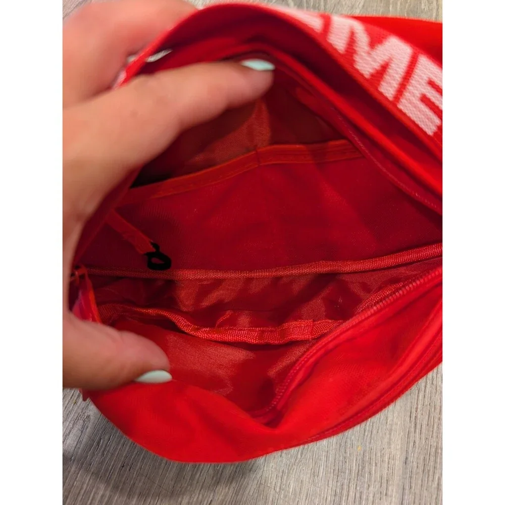 Supreme SS18 Waist Bag Red Cordura Repeat Logo Fanny Pack Bum Bag Authentic